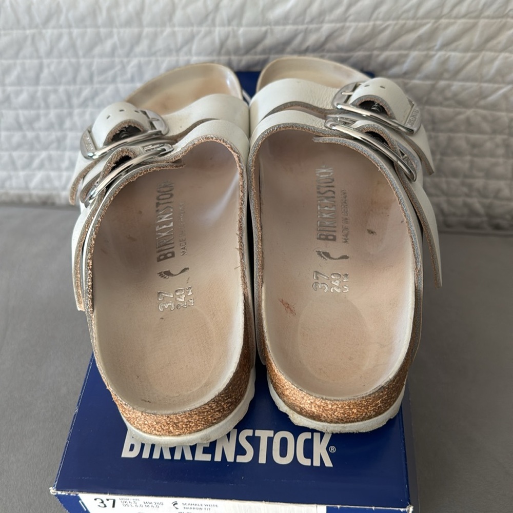 Birkenstock Arizona Big Buckle White Sandals - Picture 3 of 7